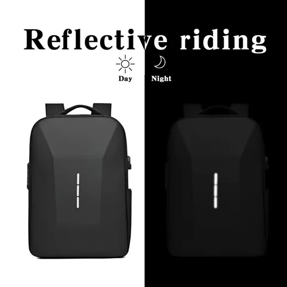 Sleek Black Anti-Theft Laptop Backpack with USB Port - Picture 9 of 13